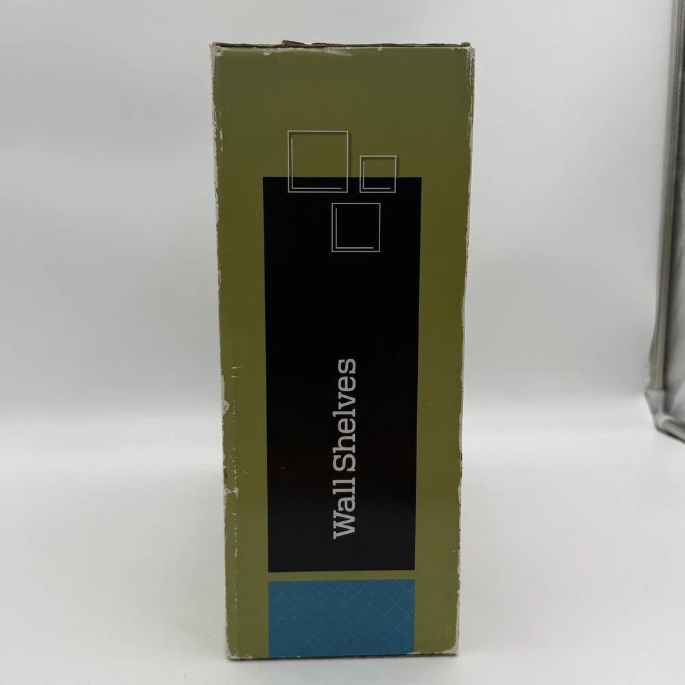 Set of 3 Green Square Floating Wall Shelves Nesting Cube Display Shelves